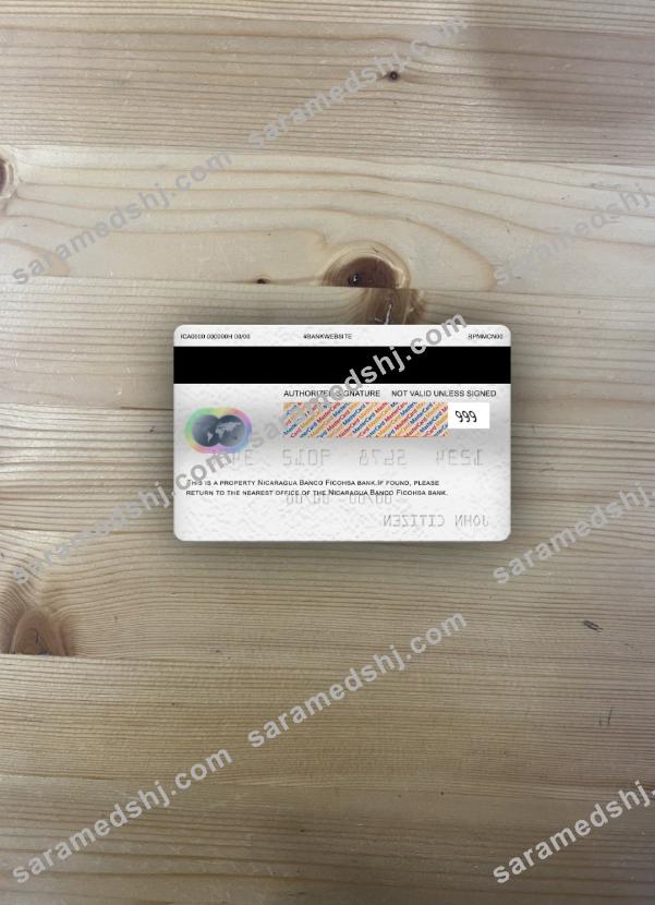 Nicaragua Banco Ficohsa bank mastercard photolook back
